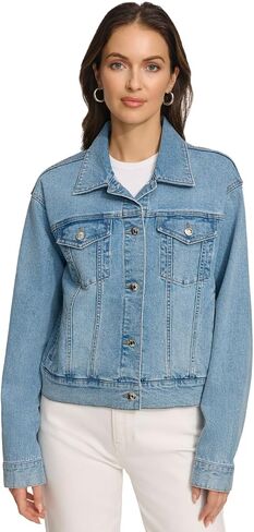 DKNY Women's Lightweight Cotton Stretch Jean Jacket in Kuwait