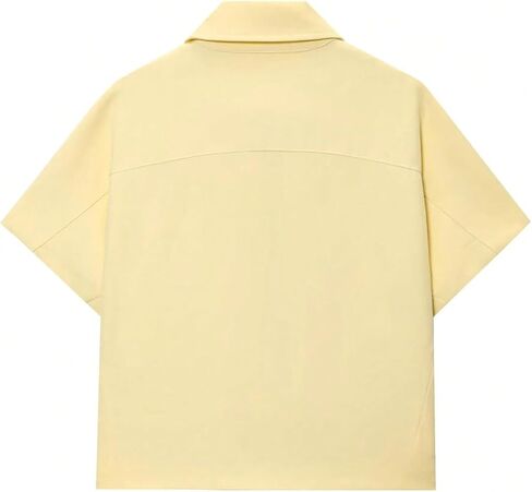MakeMeChic Women's Zip Up Cropped Jackets Collared Short Sleeve Summer Casual Coats in Kuwait