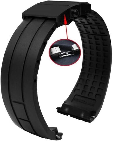 Curved End Watchband For Mido M005430A M005614A Rubber watch strap For Citizen in Kuwait