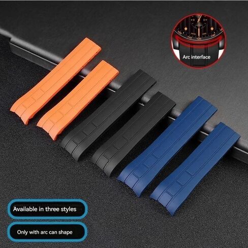 Curved End Watchband For Mido M005430A M005614A Rubber watch strap For Citizen in Kuwait