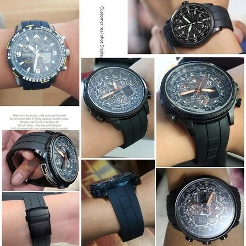 Curved End Watchband For Mido M005430A M005614A Rubber watch strap For Citizen in Kuwait