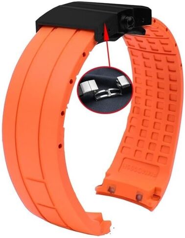 Curved End Watchband For Mido M005430A M005614A Rubber watch strap For Citizen in Kuwait