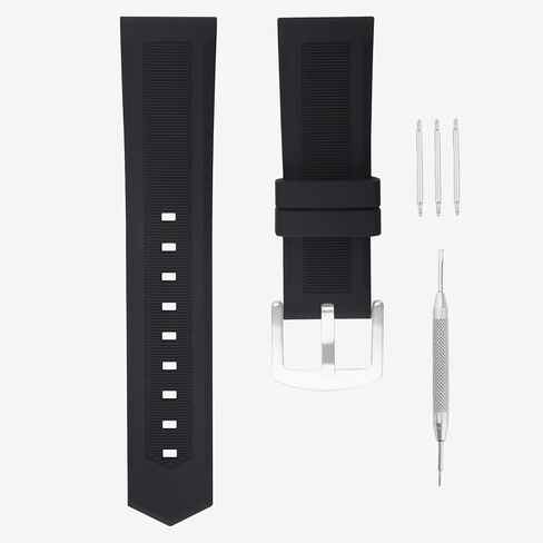 Stylish Stripes Rubber Watch Band Compatible for 18mm 20mm 22mm 24mm 26mm Silicone Strap Replacement for men and women wirst watchband in Saudi Arabia