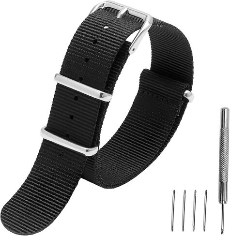 Nylon Watch Band Military Grade Replacement Strap for Men Women, Breathable Watch Strap Heavy Duty Ballistic Fabric with Stainless Steel Buckle, Waterproof Watch Band Sport Accessory in Kuwait