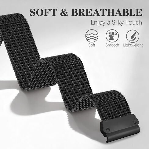 22mm Milanese Loop Compatible with Garmin Fenix 8-47mm/E-47mm/7/7pro/6/6pro/5/5plus, Quick Fit Mesh Metal Strap for Forerunner 970/965/955/945/935/745/Tactix 8-47mm/Epix Pro 47mm/Instinct 2 in Saudi Arabia