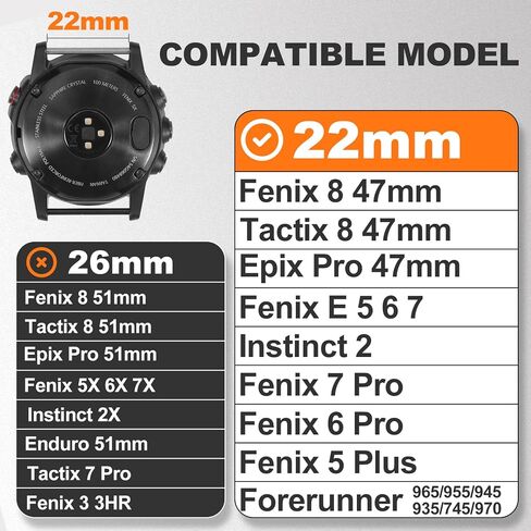 22mm Milanese Loop Compatible with Garmin Fenix 8-47mm/E-47mm/7/7pro/6/6pro/5/5plus, Quick Fit Mesh Metal Strap for Forerunner 970/965/955/945/935/745/Tactix 8-47mm/Epix Pro 47mm/Instinct 2 in Saudi Arabia