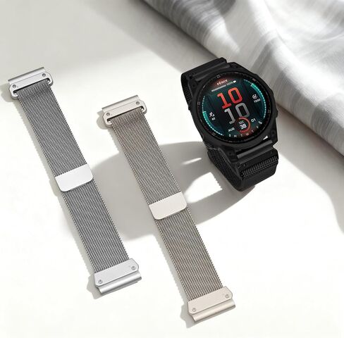 22mm Milanese Loop Compatible with Garmin Fenix 8-47mm/E-47mm/7/7pro/6/6pro/5/5plus, Quick Fit Mesh Metal Strap for Forerunner 970/965/955/945/935/745/Tactix 8-47mm/Epix Pro 47mm/Instinct 2 in Saudi Arabia