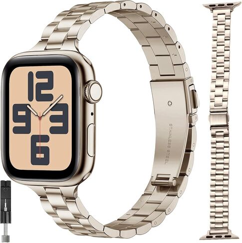 for Apple Watch Bands for Women,Thin metal Strap for Apple Watch Series 11, 10,Slim Stainless Steel Replacement for iWatch 9,8,7,6,5,4,SE,SE 2nd,3,Ultra in Saudi Arabia
