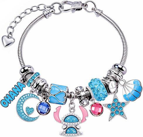 Blue Ocean Charm Bracelet for Women Stainless Steel Adjustable Bracelet with Ocean Inspired Charms Trendy Fashion Jewelry Gift in Saudi Arabia