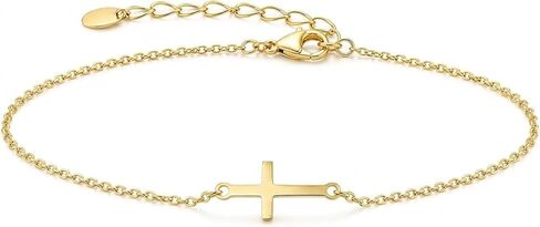 14K Gold Cross Bracelet for Women Dainty Gold Bracelets for Women in Kuwait