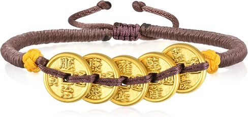 CHOW SANG SANG Cultural Blessings 999 24K Gold Chinese Ancient Coins Blessing Bracelet for Women 92651B | 8.6 Inches, (22 CM) in Kuwait