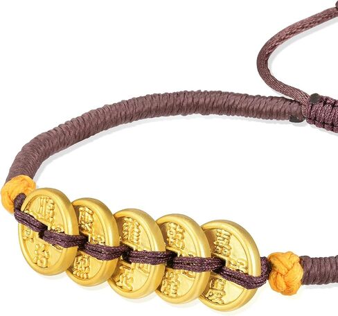 CHOW SANG SANG Cultural Blessings 999 24K Gold Chinese Ancient Coins Blessing Bracelet for Women 92651B | 8.6 Inches, (22 CM) in Kuwait