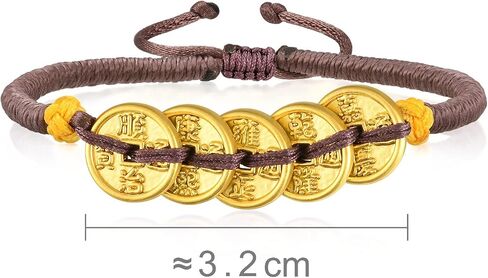 CHOW SANG SANG Cultural Blessings 999 24K Gold Chinese Ancient Coins Blessing Bracelet for Women 92651B | 8.6 Inches, (22 CM) in Kuwait