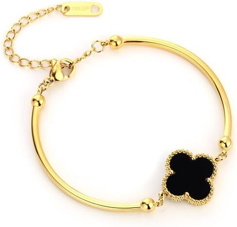 Waterproof Four-Leaf Clover Bracelet,Adjustable Link Double Sided Jewelry, Lovely Fashion Jewelry Gift for Women in Kuwait
