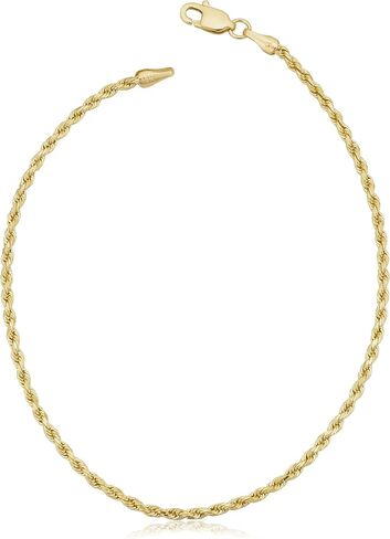 Kooljewelry الصلبة 14K الذهب الأصفر 1.7 ملم حبل سلسلة سوار in Kuwait