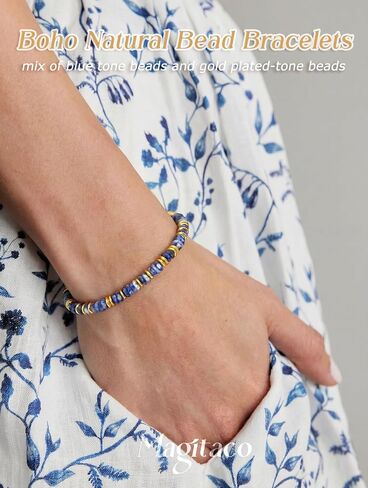 Magitaco Colorful Gemstone Bead Bracelets for Women in 16k Gold Plated Finish Offering Water Resistant Everyday Jewelry Wear with Vibrant Stone Beaded Bangle Design and Secure Adjustable Chain Fit in Saudi Arabia