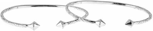 Solid .925 Sterling Silver Slim Cone West Indian Bangles, 1 pair (Made in the USA) in Saudi Arabia