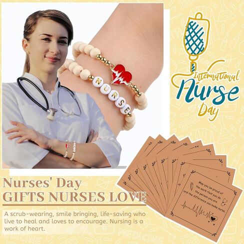 Kigeli 30 Set Nurse Graduation Gifts Bulk Beaded Bracelets Nurses Appreciation Gifts with Blessing Cards Bags Nursing Graduation Party Favors for BSN RN LPN Women Men in Saudi Arabia