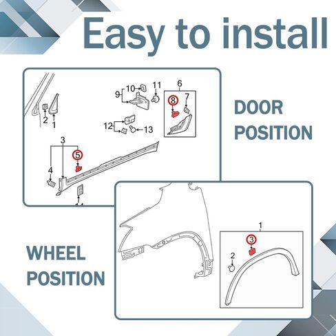 20PCS Rocker Moulding Clip & Fender Exterior Trim Clips, 68172491AA 68271803AA 68395627AA Trim Panel Clips, Fender Flare Clips Compatible with Jeep Grand GMC Cherokee Compass in Kuwait