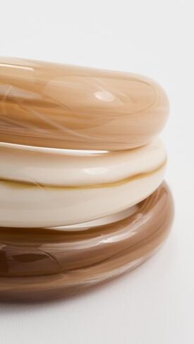ADINA EDEN Women's Caramel Cream Resin Bangle Set in Saudi Arabia