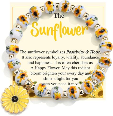 Sunflower Gifts for Women Inspirational Bracelet for Birthday Mothers Day Christmas Graduation Anniversary Sunflower Jewelry in Saudi Arabia