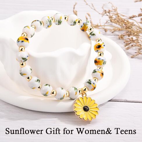 Sunflower Gifts for Women Inspirational Bracelet for Birthday Mothers Day Christmas Graduation Anniversary Sunflower Jewelry in Saudi Arabia