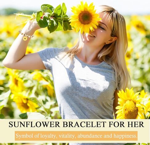 Sunflower Gifts for Women Inspirational Bracelet for Birthday Mothers Day Christmas Graduation Anniversary Sunflower Jewelry in Saudi Arabia