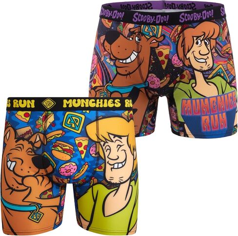 COCO BRANDS Scooby-Doo Mens Boxer Briefs - 1Pack/2Pack/3Pack No Fly Anti-Chafing Cotton Lined Support Boxers for Men in Kuwait