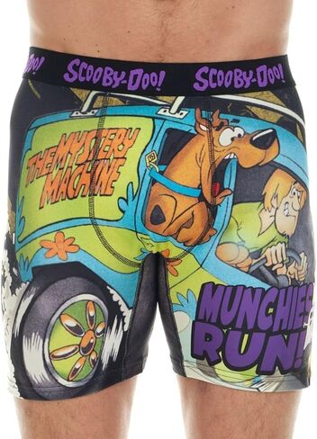COCO BRANDS Scooby-Doo Mens Boxer Briefs - 1Pack/2Pack/3Pack No Fly Anti-Chafing Cotton Lined Support Boxers for Men in Kuwait