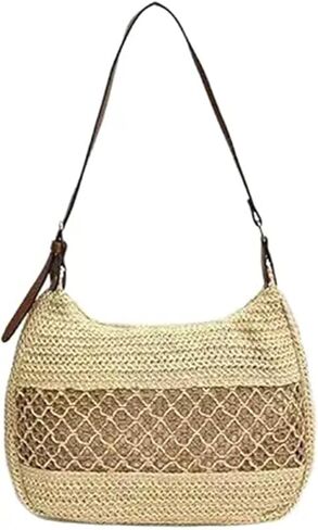 Straw Bags for Women Summer Beach Purse Hobo Raffia Woven Handbags Straw Shoulder Bag in Saudi Arabia