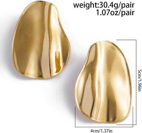 Exaggerated Chunky Teardrop Earrings for Women, Personalized Minimalist Geometric Statement Earrings,Fashionable Party Banquet Jewelry Accessories Gifts in Kuwait