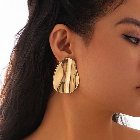 Exaggerated Chunky Teardrop Earrings for Women, Personalized Minimalist Geometric Statement Earrings,Fashionable Party Banquet Jewelry Accessories Gifts in Kuwait