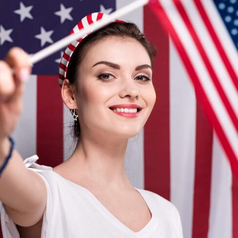 American Patriotic Flag Stud Earrings: 925 Sterling Silver USA Flag Earrings America Independence Day 4th of July Patriotic Jewelry Gifts for Women in Saudi Arabia