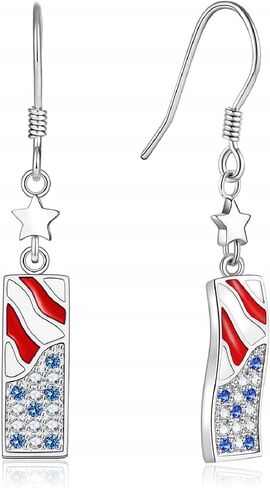 American Patriotic Flag Stud Earrings: 925 Sterling Silver USA Flag Earrings America Independence Day 4th of July Patriotic Jewelry Gifts for Women in Saudi Arabia