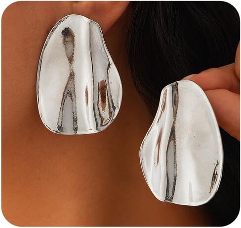 Exaggerated Chunky Teardrop Earrings for Women, Personalized Minimalist Geometric Statement Earrings,Fashionable Party Banquet Jewelry Accessories Gifts in Saudi Arabia