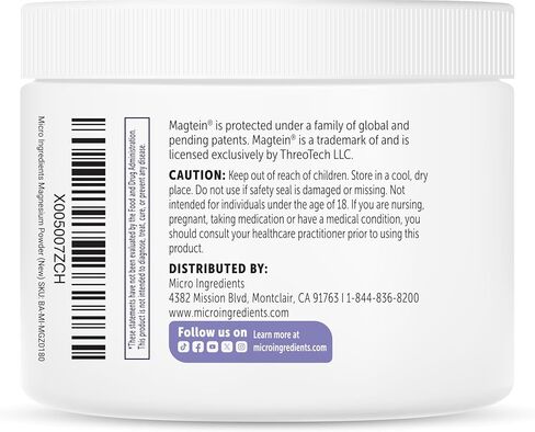 Micro Ingredients Mag Duo Magtein® Magnesium L-Threonate & Magnesium Glycinate Powder – Restful Sleep, Calm & Focus Support* – 2-in-1 Advanced Magnesium Formula – Sugar-Free Lemonade Flavor in Kuwait