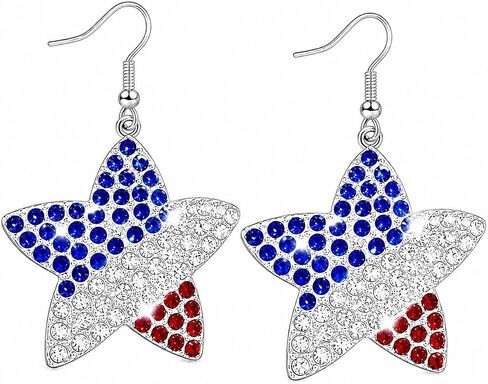 Mysense 250 Anniversary USA Merchandise, Fourth of July Earrings, Perfect for 4th of July Outfits for Women, Holiday Jewelry Accessories & Independence Day Gifts in Saudi Arabia