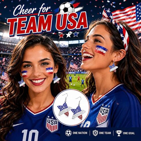 Mysense 250 Anniversary USA Merchandise, Fourth of July Earrings, Perfect for 4th of July Outfits for Women, Holiday Jewelry Accessories & Independence Day Gifts in Saudi Arabia