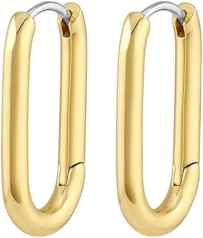 gorjana - Zoey Hoops 15/16" - 18k Gold Plated - Everyday Wear - Elevate Any Look with Contemporary Design - Secure Hinge Closure - Versatile Wear in Kuwait