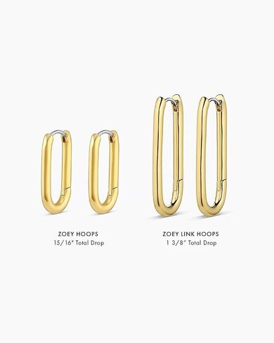 gorjana - Zoey Hoops 15/16" - 18k Gold Plated - Everyday Wear - Elevate Any Look with Contemporary Design - Secure Hinge Closure - Versatile Wear in Kuwait