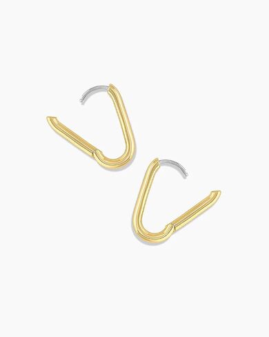 gorjana - Zoey Hoops 15/16" - 18k Gold Plated - Everyday Wear - Elevate Any Look with Contemporary Design - Secure Hinge Closure - Versatile Wear in Kuwait