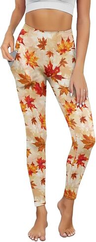 Yoga Leggings for Women High Waist Yoga Pants with Pockets Tummy Control Workout Running Plus Size Leggings Size XS-3XL in Kuwait