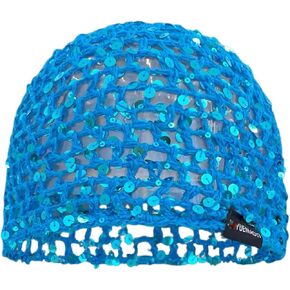 Summer Glitter Sequin Beanie Hollow Out Crochet Hat for Boho Beach Party in Saudi Arabia