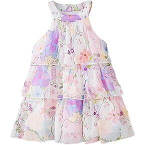 Toddler Girl Casual Halter Sleeveless Chiffon Summer Dress Ruffle Flowy Princess Sundress 4-8 Years in Saudi Arabia