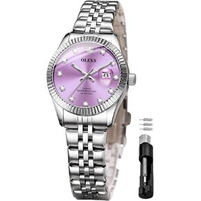 OLEVS Womens Watch Diamond Fashion Dress Analog Quartz Ladies Watch Stainless Steel Waterproof Luminous Two Tone Wrist Watches for Women in Kuwait