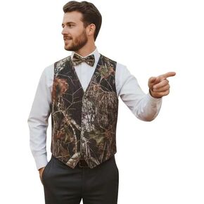 Men's Camouflage Vest with Tie Black Satin Back Trim Casual Outdoor Wear in Saudi Arabia