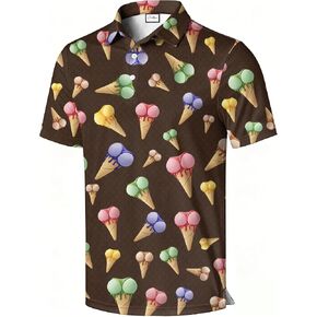 Men's Polo Shirt, Eye Catching Funny Print, Short Sleeve, Novelty Pattern Printed Polo Top in Saudi Arabia