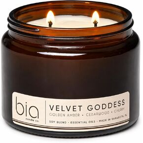 Velvet Goddess, Cherry Jasmine Amber Soy Candle, Rose Vanilla Cassis, Dual Lead-Free Wicks, High Fragrance Load, Reusable Glass Jar, Luxury Home Fragrance, 15 oz in Kuwait
