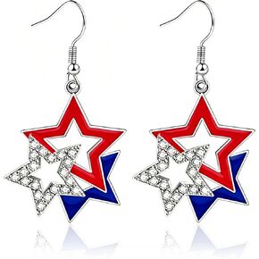 4th of July Earrings for Women, Red White Blue Patriotic Earrings in Kuwait