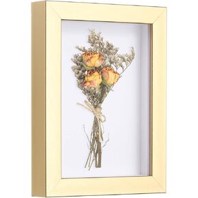 uxcell 4x6 Inch Shadow Box Display Frame, 2cm Deep Photo Shadow Box Plastic Display Case Wall Mount & Tabletop Display for DIY Photos Flowers Memorabilia Wedding Birthday, Gold in Kuwait